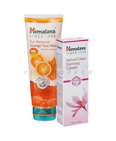 Himalaya Tan Removal Orange Face Wash, 100ml, Free Natural Glow Fairness Cream 25 g